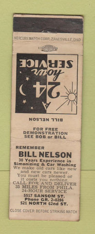 Matchbook Cover - Bill Nelson Simonizing WEAR
