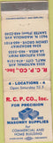 Matchbook Cover - RCP Co Concrete Masonry Supply La Mesa CA WORN