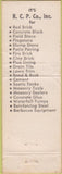 Matchbook Cover - RCP Co Concrete Masonry Supply La Mesa CA WORN