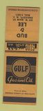Matchbook Cover - Gulf oil gas Bud & Lee Endicott NY