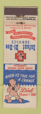 Matchbook Cover - Infant Di Dee Service Pittsburgh PA eature