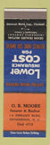 Matchbook Cover - OB Moore Insurance Henderson NC