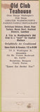 Matchbook Cover - Old Club Teahouse Alexandria VA STAIN