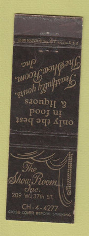 Matchbook Cover - The Show Room New York City WEAR