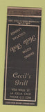 Matchbook Cover - Cecil's Grill LA Jolla CA WEAR