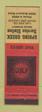 Matchbook Cover - Gulf oil gas Spring Creek Oscar Everett Chattanooga TN