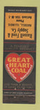 Matchbook Cover - Great Heart Coal Russell Feed IL WEAR