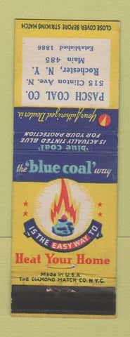 Matchbook Cover - Blue Coal Pasch Rochester NY