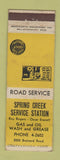 Matchbook Cover - Spring Creek Gulf oil gas Chattanooga TN