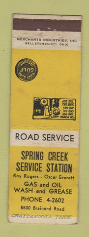 Matchbook Cover - Spring Creek Gulf oil gas Chattanooga TN