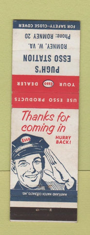 Matchbook Cover - Esso oil gas Pugh's Romney WV