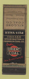 Matchbook Cover - Orient Coal Kilgore Overland MO WEAR