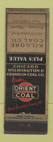 Matchbook Cover - Orient Coal Kilgore Overland MO WEAR