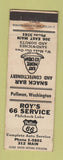 Matchbook Cover - Roy's Phillips 66 oil gas Pullman WA WEAR