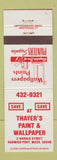 Matchbook Cover - Thayer's Paint Wallpaper Harwich Port MA