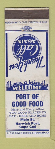 Matchbook Cover - Port of Good Food Harwich Port MA