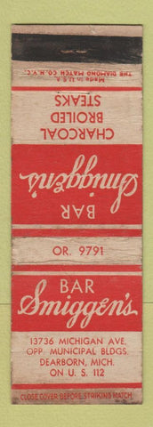 Matchbook Cover - Smiggen's Bar Dearborn MI WEAR