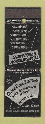 Matchbook Cover - Grand River Auto Parts Detroit MI WEAR
