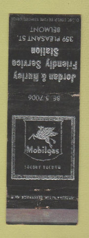 Matchbook Cover - Jordan & Hurley Mobil oil gas Belmont WORN