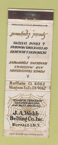 Matchbook Cover - JA Webb Belting Buffalo NY WEAR