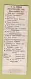 Matchbook Cover - JA Webb Belting Buffalo NY WEAR