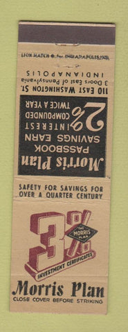 Matchbook Cover - Morris Plan Savings Indianapolis IN