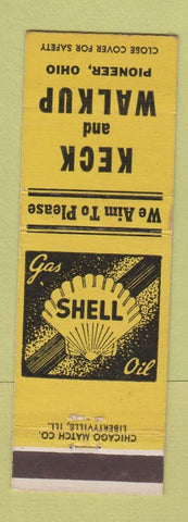 Matchbook Cover - Keck and Walkup Shell oil gas Pioneer OH