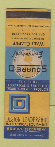 Matchbook Cover - Square D Electrical Equipment Walt Clarke Cincinnati OH