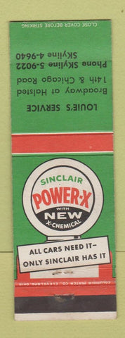 Matchbook Cover - Sinclair oil gas Louie's Chicago IL