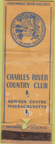 Matchbook Cover - Charles River Country Club Newton Centre MA POOR