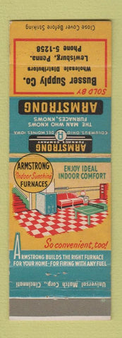 Matchbook Cover - Armstrong Linoleum Lewisburg PA Busser Supply