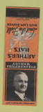 Matchbook Cover - Arthur's Hats Gloves Chicago IL