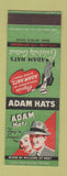 Matchbook Cover - Adam Hats Celebrity Contest SAMPLE