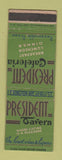 Matchbook Cover - President Tavern New York City