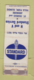 Matchbook Cover - Standard oil gas H&V Villa Park IL WORN