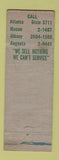 Matchbook Cover - Tri State Contractors Equipment Atlanta Albany Macon GA