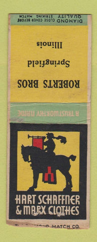 Matchbook Cover - Hart Schaffner Marx Clothes Springfield IL DQ BOBTAIL