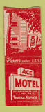 Matchbook Cover - Ace Motel Topeka KS BOBTAIL