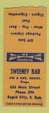 Matchbook Cover - Sweeney Bar Rapid City SD BOBTAIL