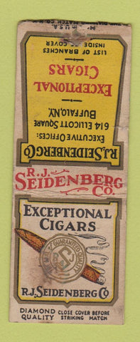 Matchbook Cover - SJ Seidenberg Cigars DQ Buffalo NY WEAR BOBTAIL