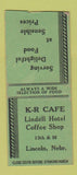 Matchbook Cover - KR Cafe Lincoln NE BOBTAIL