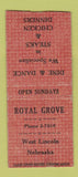 Matchbook Cover - Royal Grove West Lincoln NE BOBTAIL