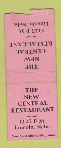 Matchbook Cover - New Central Restaurant Lincoln NE BOBTAIL