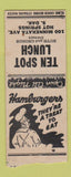 Matchbook Cover - Ten Spot Lunch Hot Springs SD BOBTAIL