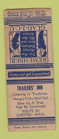 Matchbook Cover - Trailers' Inn Chester MA BOBTAIL
