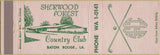 Matchbook Cover - Sherwood Forest Country Club Baton Rouge LA Golf
