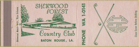Matchbook Cover - Sherwood Forest Country Club Baton Rouge LA Golf