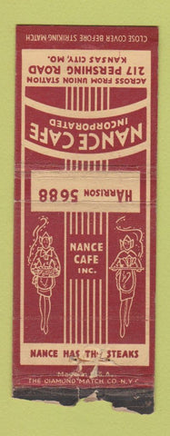 Matchbook Cover - Nance Cafe Kansas City MO girlie BOBTAIL