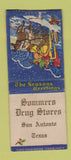 Matchbook Cover - Sommers Drug Stores San Antinio TX Christmas BOBTAIL