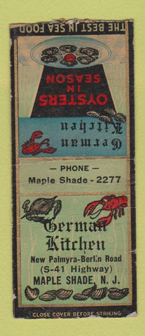 Matchbook Cover - German Kitchen Maple Shade NJ WORN BOBTAIL